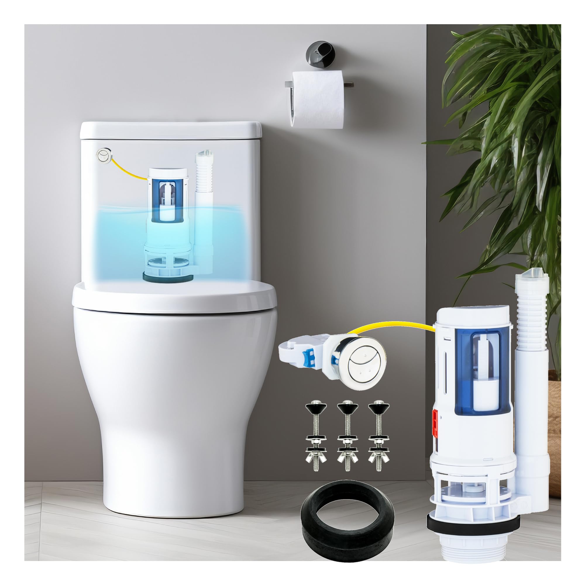 ZONE INDUSTRY CORP. 2-inch Dual Flush Valve, Push Button